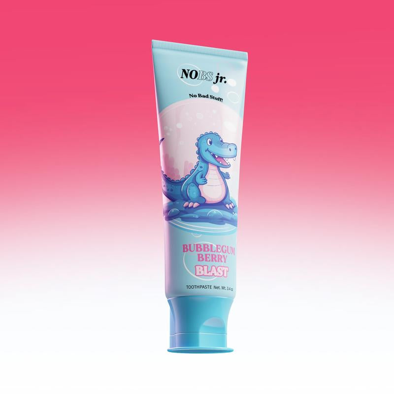 NOBS Jr Kid'S Toothpaste – Fluoride Free, Remineralizing - Dentist Formulated - Natural Bubblegum Berry Flavor, Nano Hydroxyapatite - Made in the USA